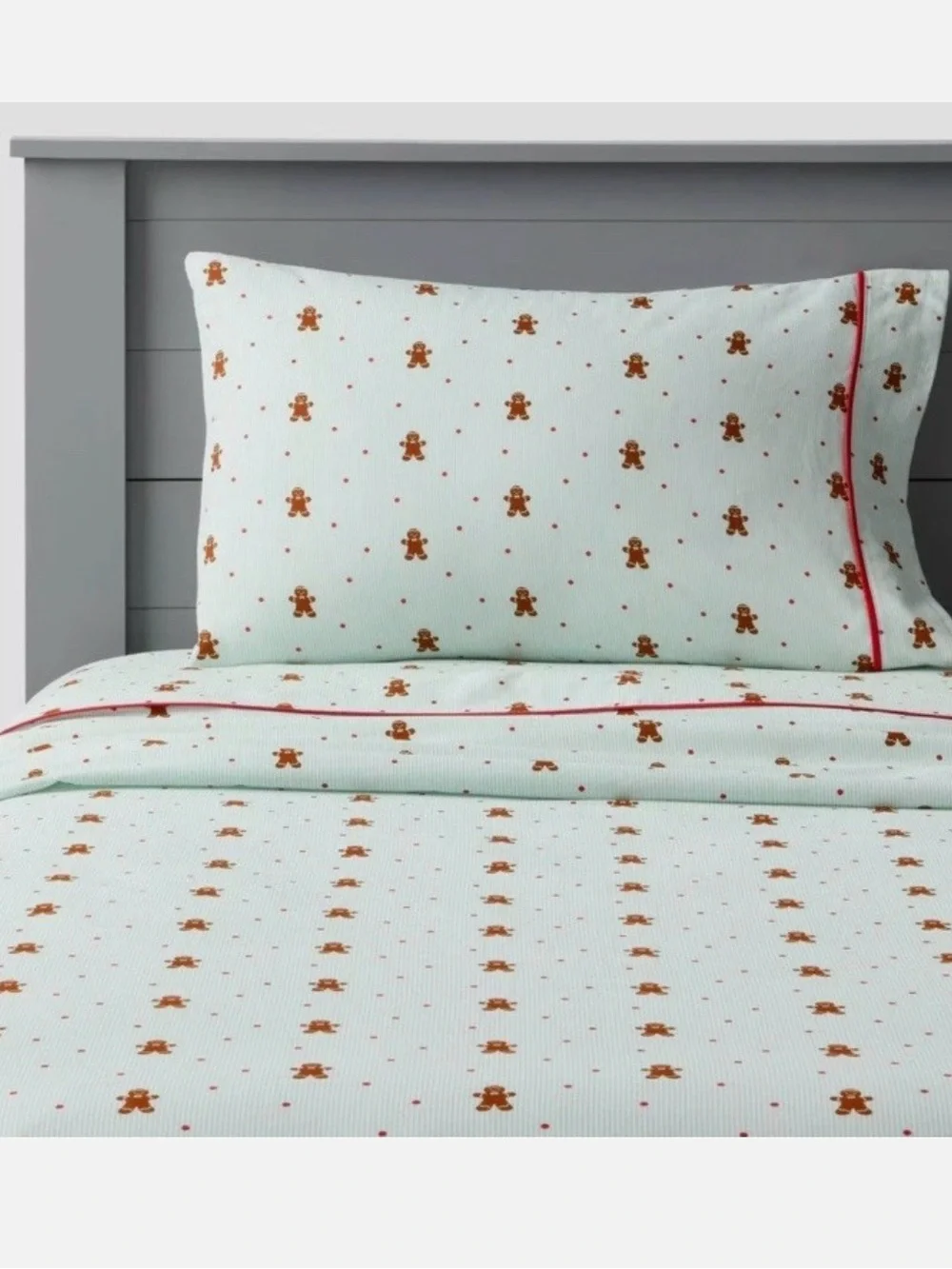 Gingerbread DREAMS Mint Pin Stripe Poka Dots FULL Sheets —  Festive Nostalgic